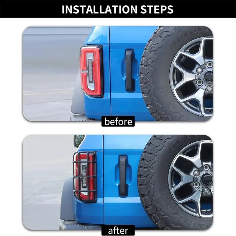 A30F-Tail Light Guards For Ford Bronco 2021-2025 Rear Light Cover Protector Exterior Accessories