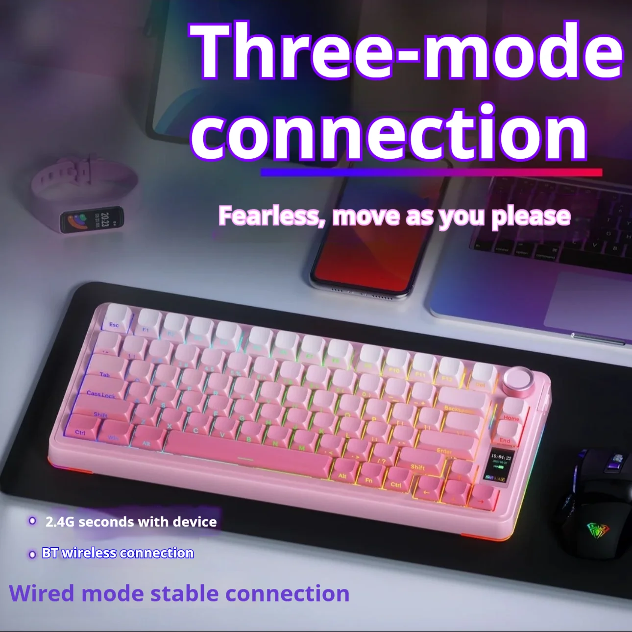 

AULA S75 Pro Wireless Keyboard Tri Mode 4000mAH RGB PBT S75Pro Gamer Mechanical Keyboard Gasket Keyboards Gaming Keyboard Gifts