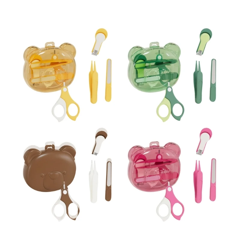 

Набор для обрезки ногтей для новорожденных, 4 шт./компл., с безопасными дизайнерскими ножницами, триммером для ногтей, пилочкой