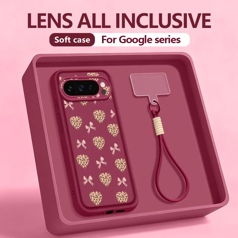 Bowknots الحب قلوب نمط الحال بالنسبة جوجل بكسل 10 برو XL فوندا بكسل 9 8 7 برو 9A 8A 7A غطاء سيليكون ممتص للصدمات