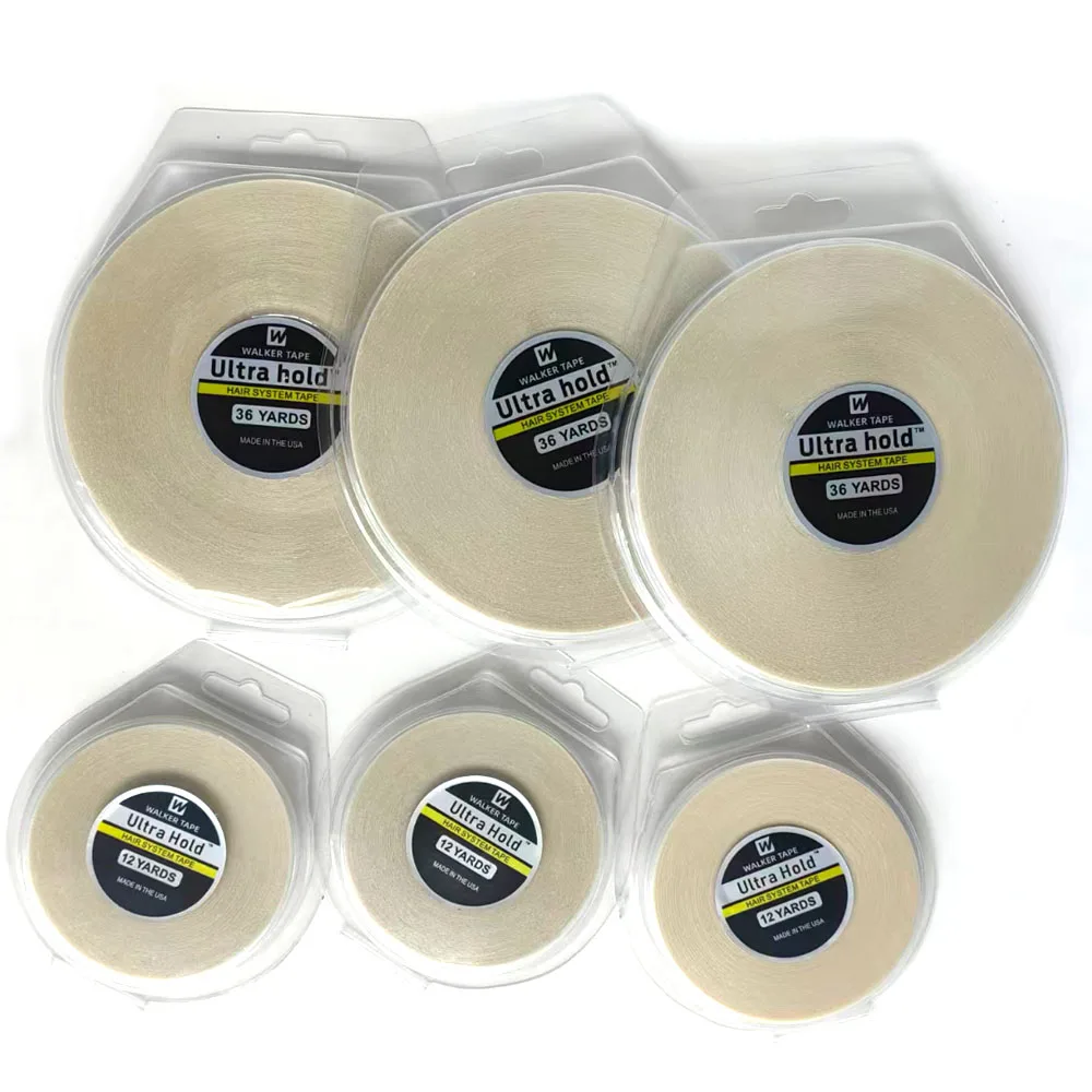 12/36 YARDS Ultra Hold Haarsystem-Klebeband, doppelseitiges Klebeband für Haarverlängerungen, Toupet, Perücke, weißes Klebeband, starker Halt