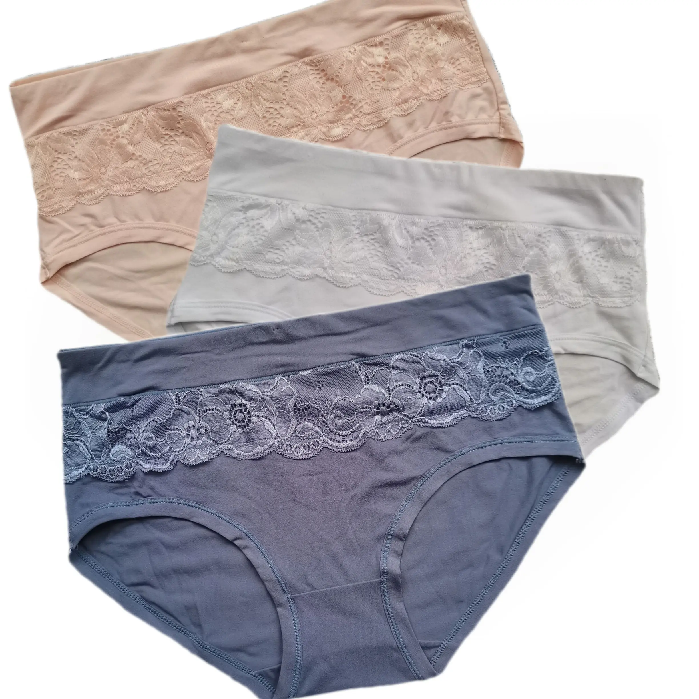 

Large Sizes Women Panties,Mid-Waisted Woman Underwear Panti,Oversized Lace Briefs,Soft Bamboo Female Underpants,Panty Woman