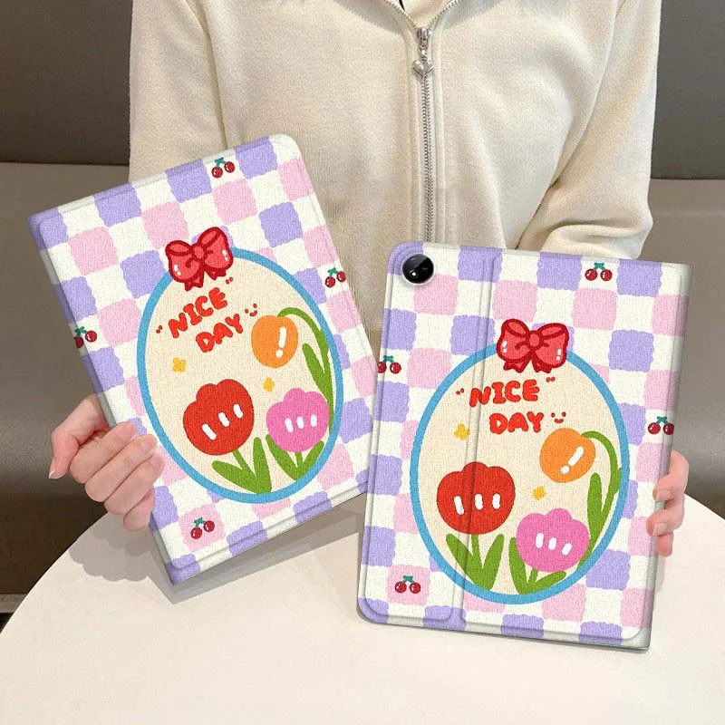 

Lattice Floral Pattern Case For Vivo IQOO Pad2 Pad3 Pad5 Air SE Pro 12.1 12.3 13 11.5 11 inch Tablet