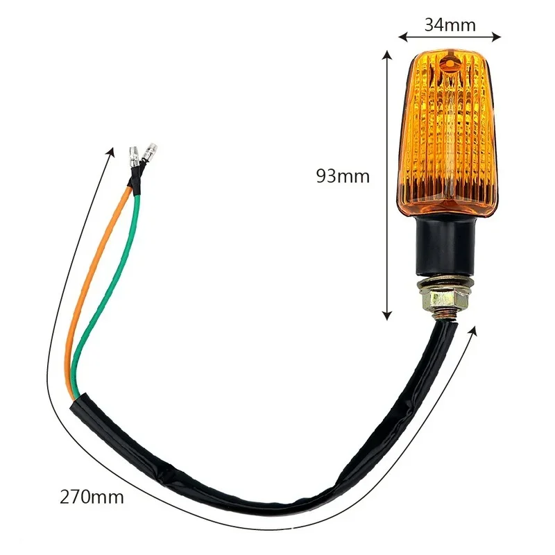 2-Pack Universal Motorcycle LED Turn Signal Indicators – Amber Blinkers With Black Aluminum Housing (8mm Thread)