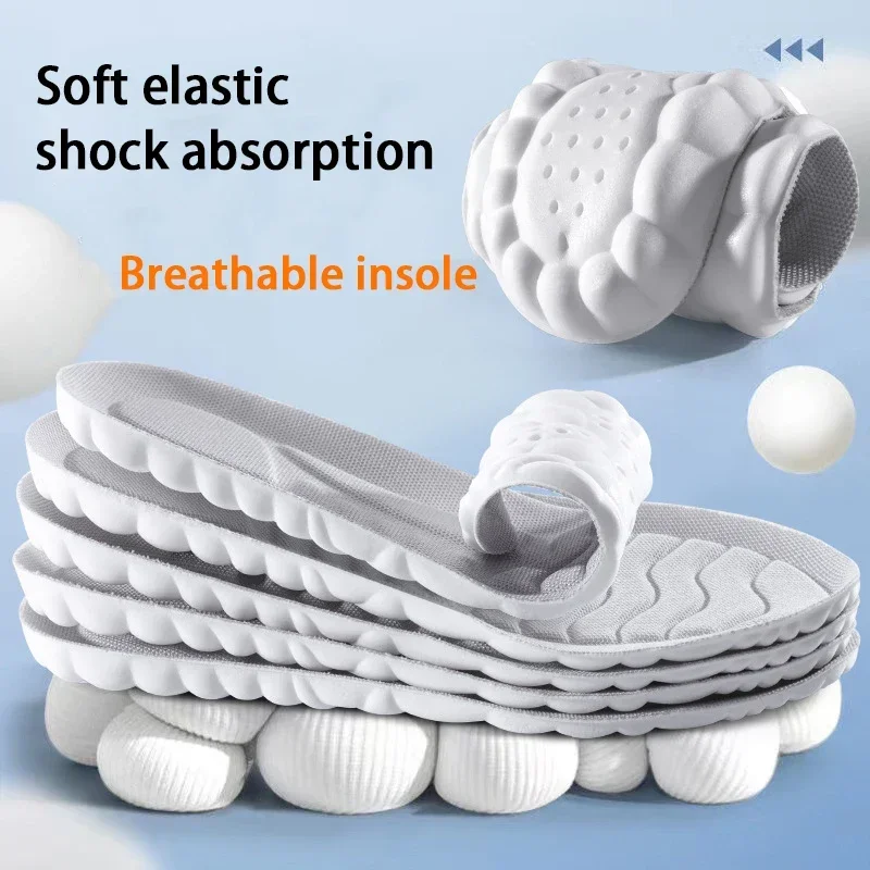 

1 Pair Men Elastic Shock-Absorbing Sole Outdoor Running Insoles Breathable Comfortable Sports Shoe Insoles Soft for Active Wear