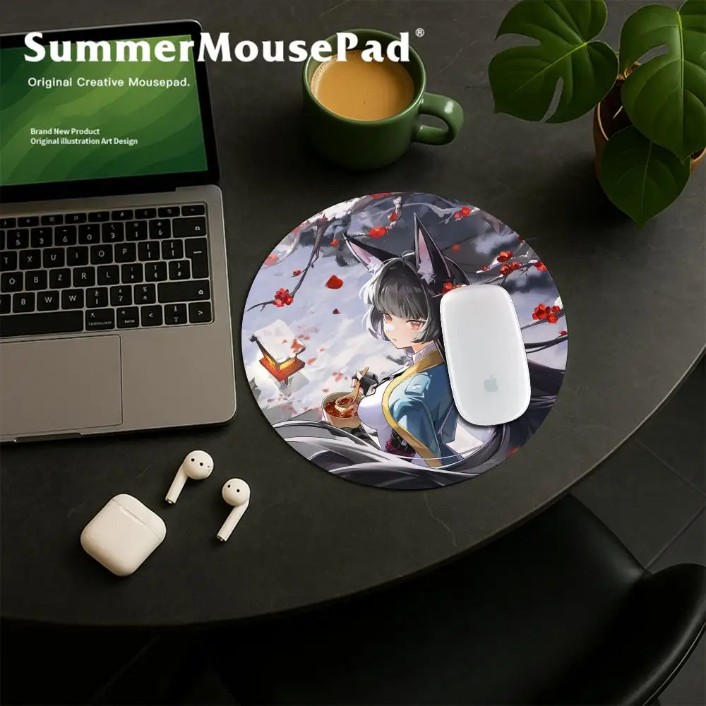 Hoshimi Miyabi Zenless Zone Zero Round Mouse Pad Desktop Computer Keyboard Wireless HYBXAXC Mouse Boy Girl Gift for Play games