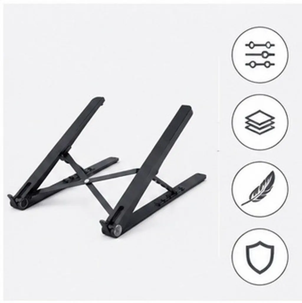 1Pcs Premium Adjustable Folding Laptop Stand Lightweight Portable Desktop Heightener for Home Office Travel Coffee Shop Use