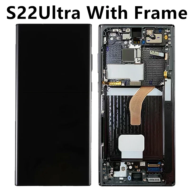 ORI 120HZ Super AMOLED Display Touch Screen For Samsung S22 Ultra 5G S908 S908E S908B S908U Lcd Display Defect Screen With Frame