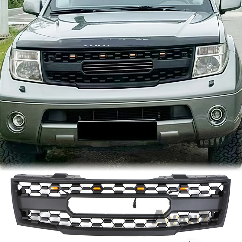 Front Grill With Led Lights Bumper Grille Modification Accessories Auto Parts Fits For 20052006 2007 2008 Nissan Frontier Grill