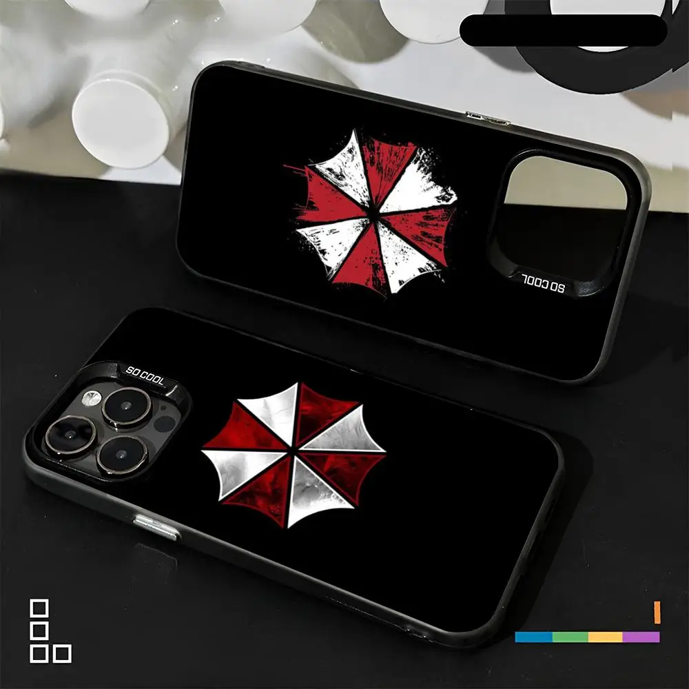 Umbrella Corporation Phone Case Matte Colored Silver For iPhone 15 16 14 13 12 11 Pro Max Plus XS X Shockproof Hard Cover