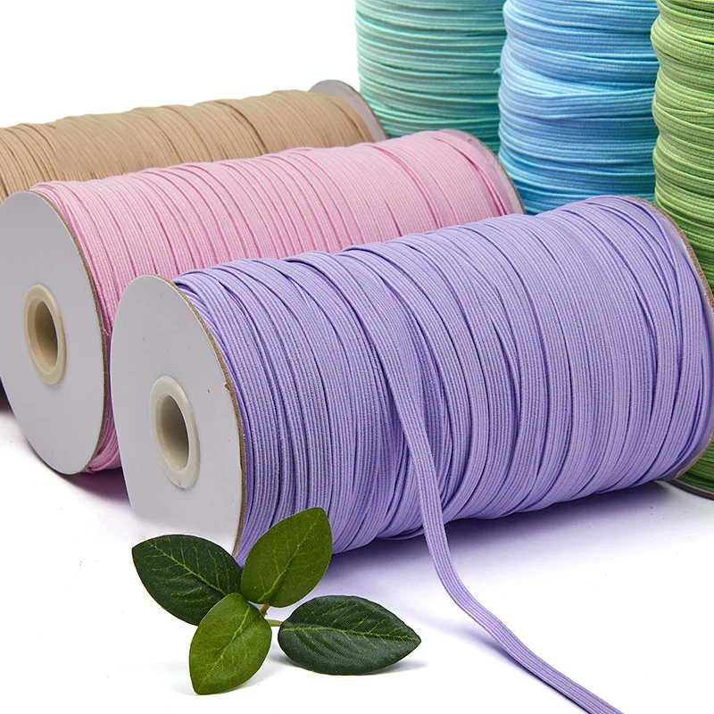 200-100yard 6mm Colorful High-elastic Elastic Bands Width Elastic Line Cord for Crafts Elastic Rope Ribbon Lace Trim Sewing DIY