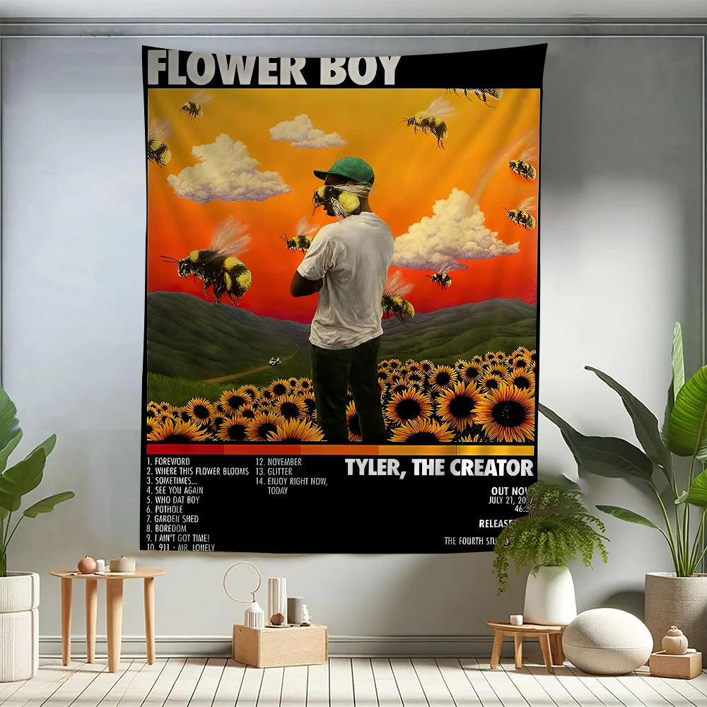 

Rapper Tyler The Creator Printed Large Wall Tapestry Art Science Fiction Room Home Decor Decor Blanket