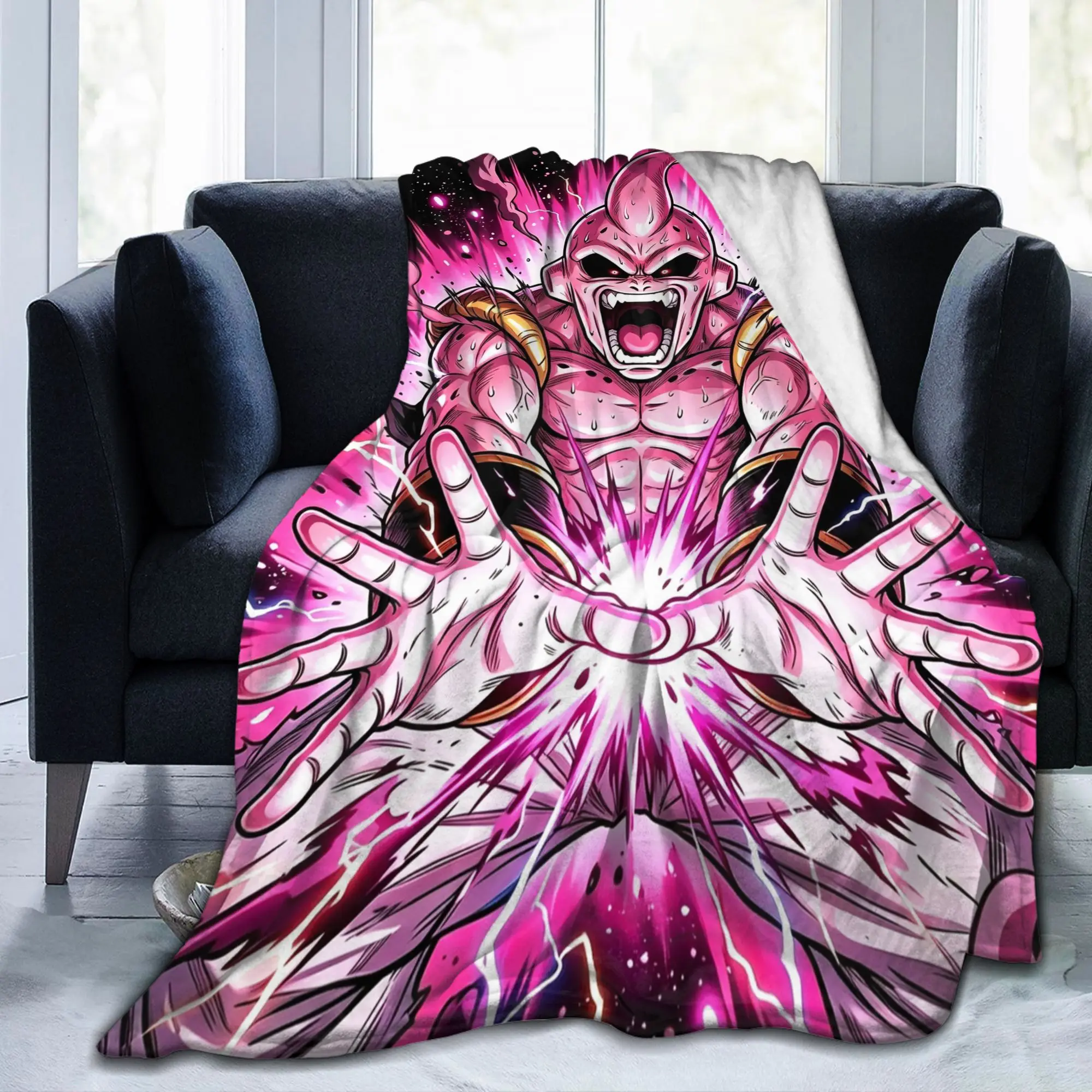Sofa Fleece D-Dragon B-Ball Supers Buus Throw Blanket Warm Flannel Monster Majins Blankets for Bedroom Car Couch Bedspreads