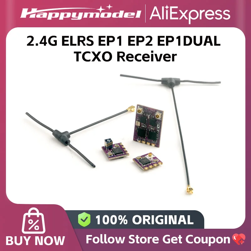 HappyModel 2.4G ELRS EP1 EP2 EP1DUAL TCXO Receiver Tiny ExpressLRS For Long Rang FPV Racing Drone