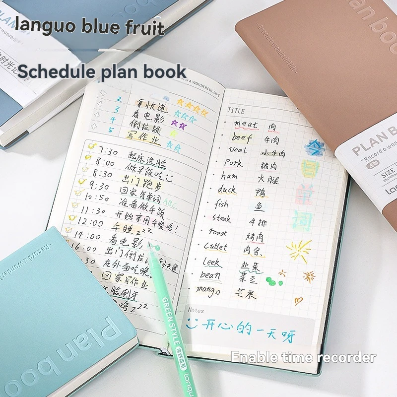 2 قطعة كتاب الجدول الزمني الجديد للخطة اليومية صفحة واحدة في اليوم تقويم العمل المفكرة دليل الكفاءة