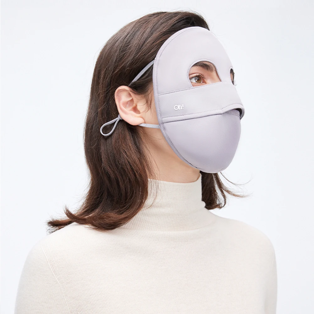 OhSunny hiver chaud couverture complète du visage, masque thermique léger épaissir masques doublure respectueuse de la peau, poussière extérieure coupe-vent UPF50 +