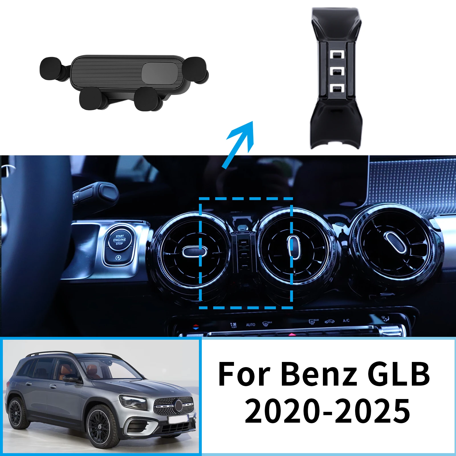 Soporte para móvil de coche para Mercedes Benz GLB EQB X247 2020 ~ 2025 soporte GPS soporte de navegación accesorios para automóviles