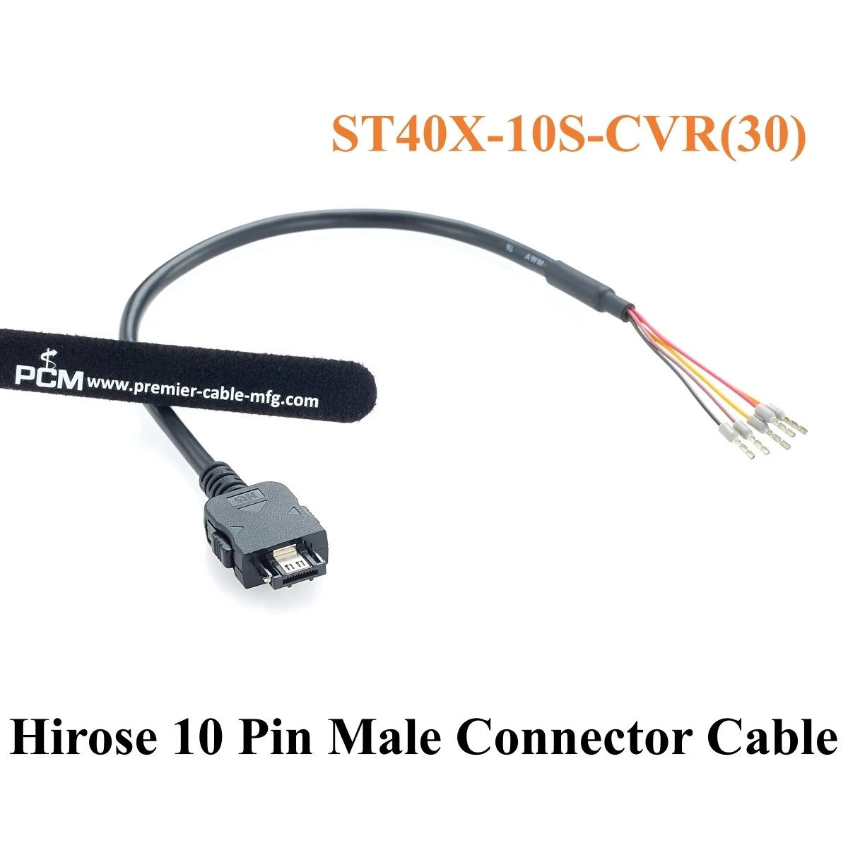 Hirose 10 Pin to Wire Ferrule Cable, ST40X-10S-CVR(30)