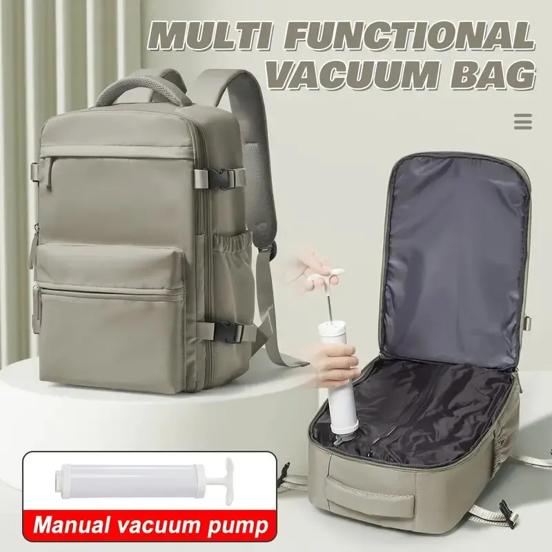 Vacuum compression backpack, air backpack with air pump, vacuum compression travel backpack, 15.6-inch laptop, available in mult