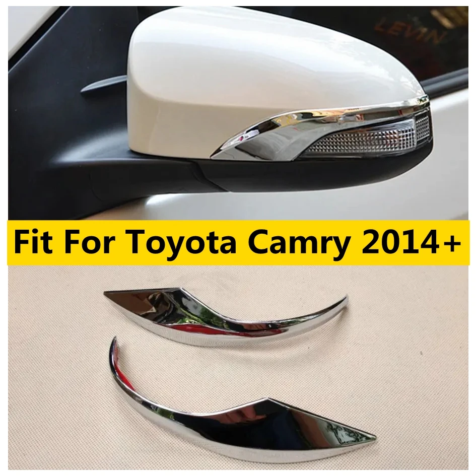 Fit For Toyota Camry 2014 - 2018 ABS Chrome Side Door Rearview Mirror Strips Decoration Frame Trims Sticker Car Accessories