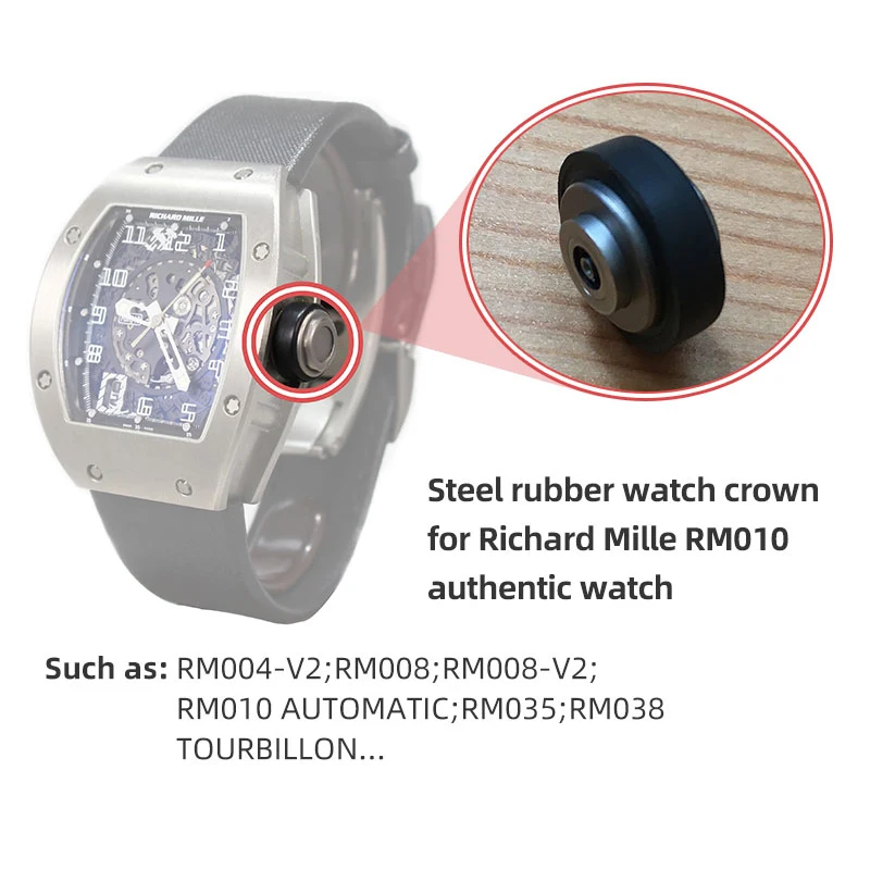 Watch Crown Bezel Inner Five-star Titanium Rubber Bezel for Richard Mille RM010 Mechanical Watch