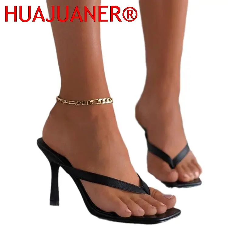 2026 New High-heeled Shoes Heel Large Square Head Solid Color Pinch Toe Women\'s Shoes High Heel Women\'s Sandals Shoe for Women