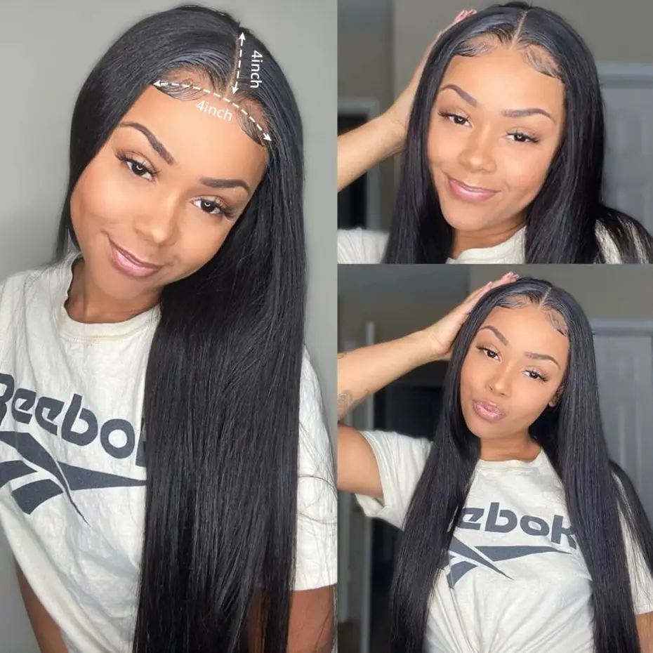 

Straight 13x4 HD Lace Front Wigs For Women 4x4 Lace Closure Remy Human Hair Wig 13x6 Lace Frontal Wig Pre Plucked MYLOCKME