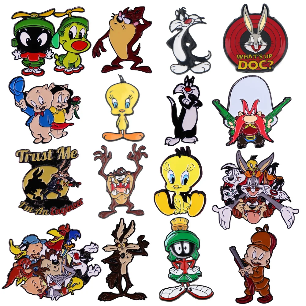 

Retro Cartoon Lapel Pins for Backpack Men Women's Brooches Decorative Enamel Pins Cute Badges Jewelry Accessories Kids' Gifts