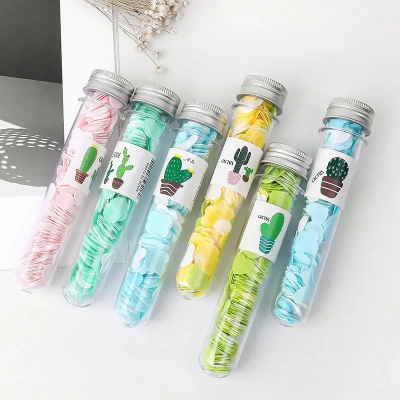 Travel Scented Soap Bath Child Hand Washing Soap Paper 1pc Tube Portable Petal Soap Flower Shape Fruity Odour for Random Colors