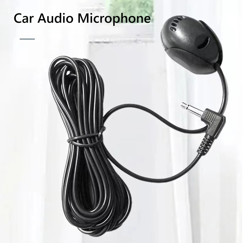 Car Audio Microphone Mini Wired External Microphone Paste Type 3.5mm Jack Plug Stereo Mic for Car Radio GPS Bluetooth-compatible