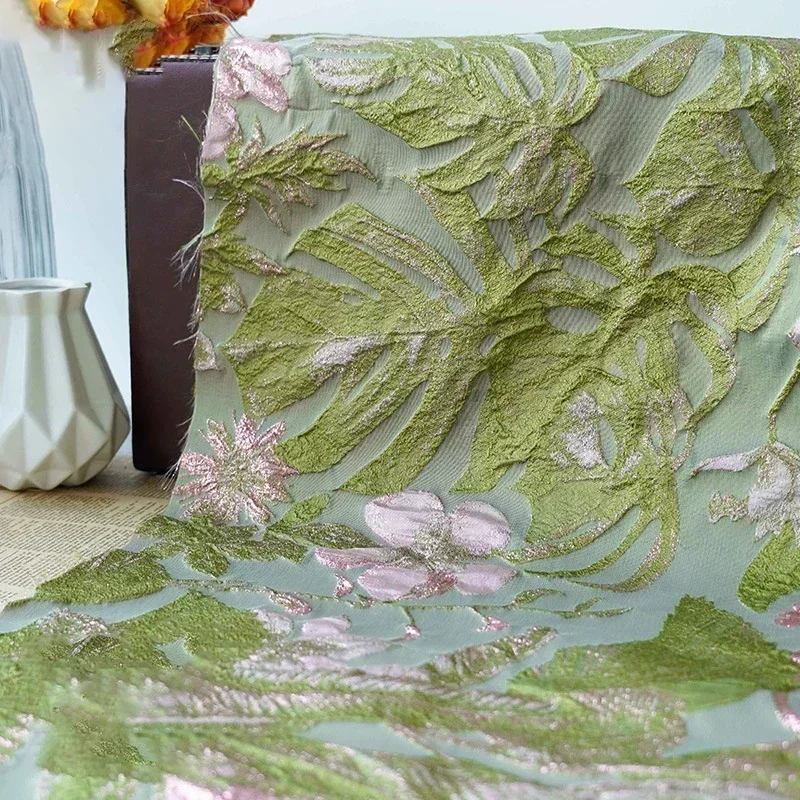 Flower Embossed Wrinkled Jacquard Fabric Women's Spring Autumn Dress Cloting Diy Sewing Fabric Designer Fabric