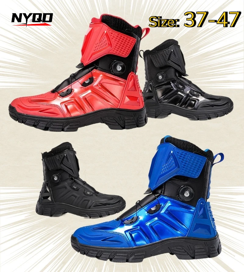 

Motorcycle Riding Shoes All-Season Breathable Anti-Slip Protective Road Racing Boots Strike Boxing Shoes for Men and Women