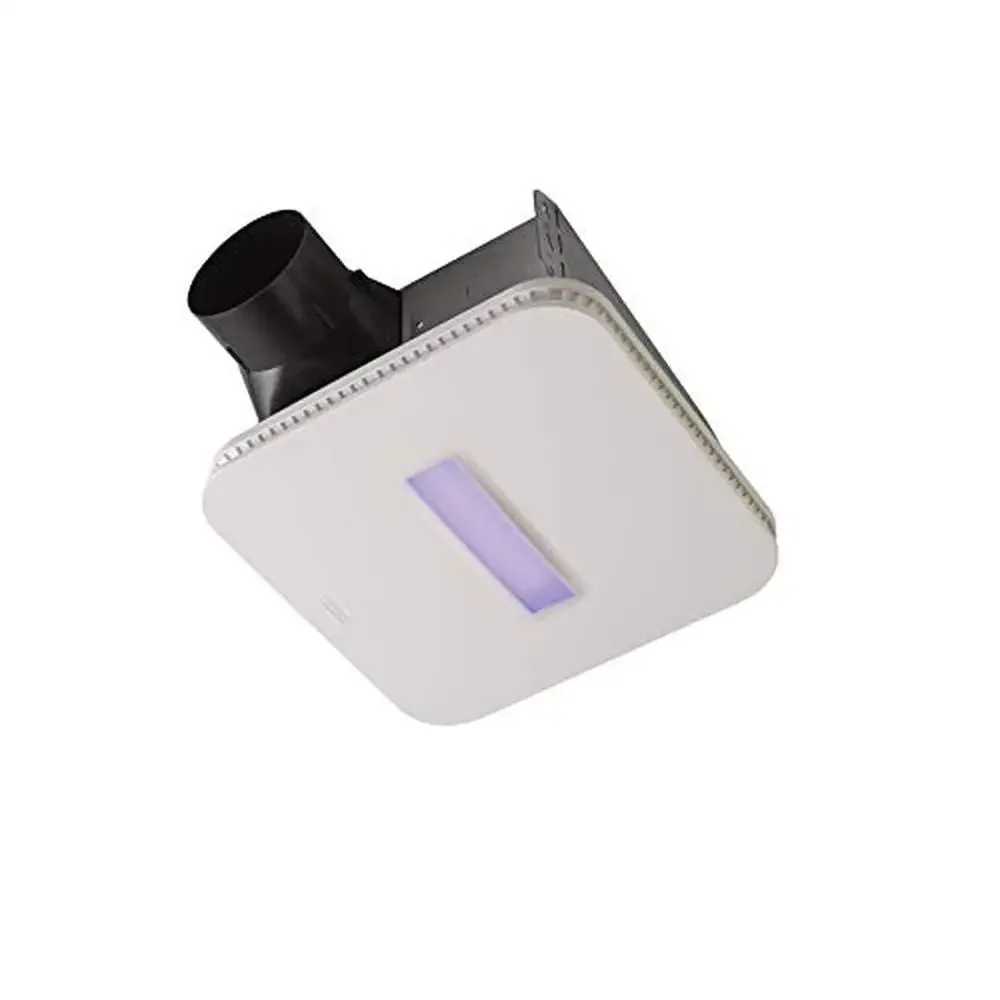 110 CFM White LED Violet Light Bathroom Ventilation Exhaust Fan Powerful SurfaceShield Technology Easy Installation Decorative