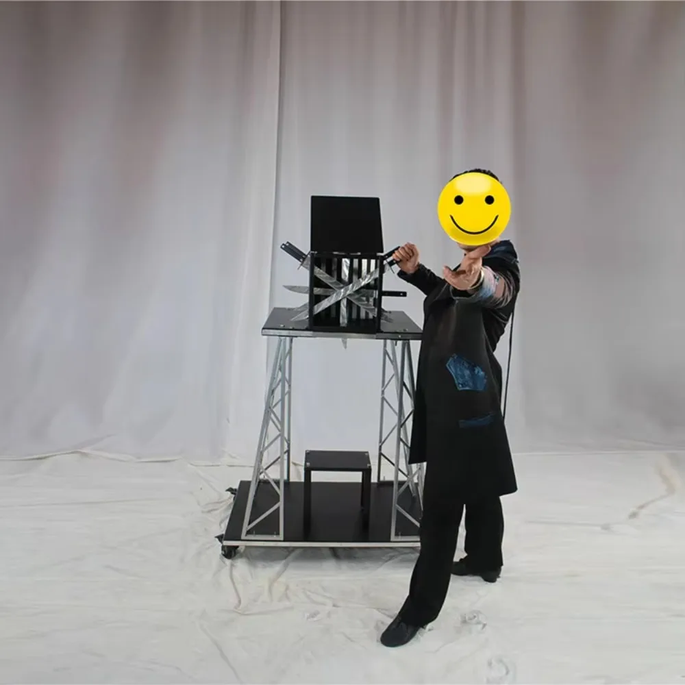 Hot-selling professional big head puncture box stage magic illusion skills props