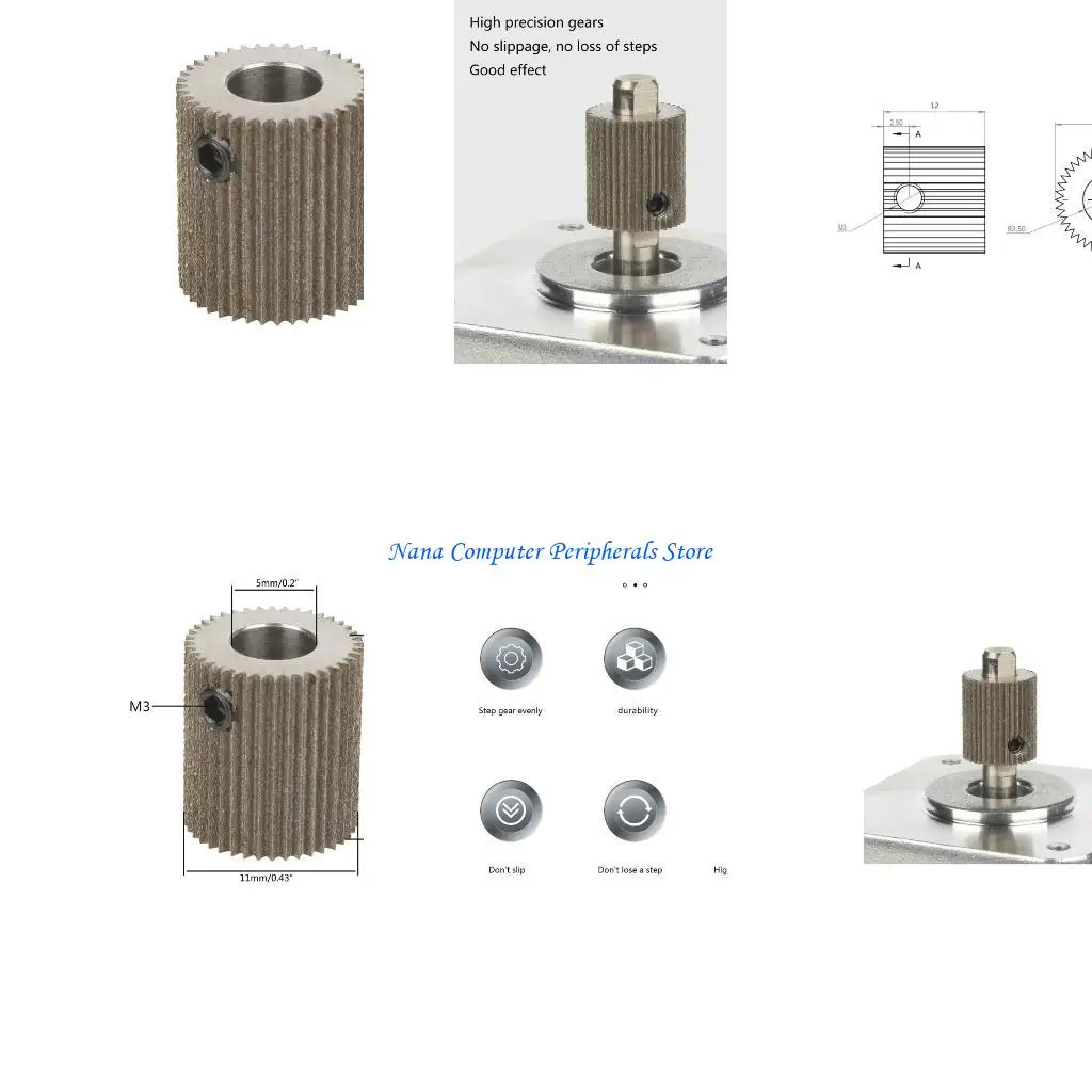 F68C Upgraded Extruder Extrusion Stainless Steel Gear MK8 Wheel for Ender3