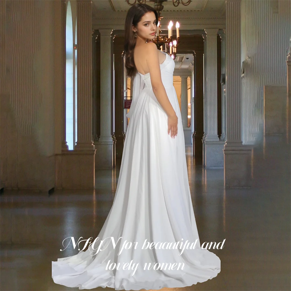 NFYN Burgundy Chiffion One Shoulder Prom Dress Beaded Prom Gown Long Sweetheart Evening Dress Formal Dress with Split Customized