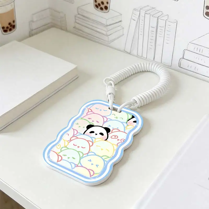 Card Sleeve for Kpop Photocard Holder Stretchable Spring Cord Photo Protector Student Bus/Meal Card Protection Case