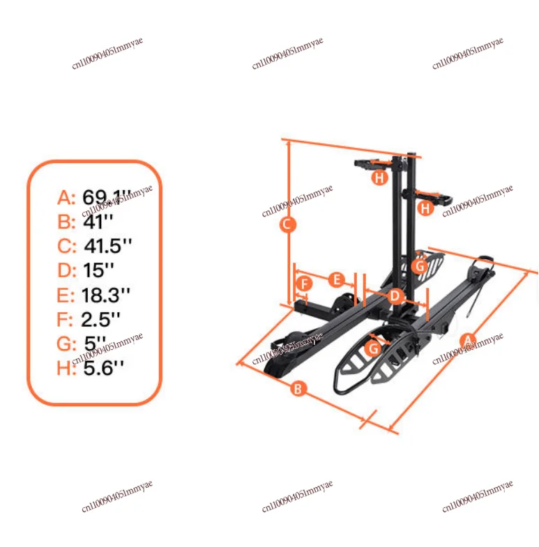 Alloy steel hitch foldable platform 2 EBike rack for bicycles