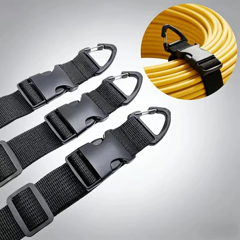 Heavy Duty Hook and Loop Cord Carrying Strap with Handle Garage Tool Rack Hose Cable Organizer Storage Wrap