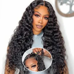 Peruki Gotowe do noszenia Precut 5x5 HD Lace Closure Peruka Curly Human Hair Peruki Deep Wave Water Wave Brazylijskie Peruki Na Sprzedaż Tanie Wybór