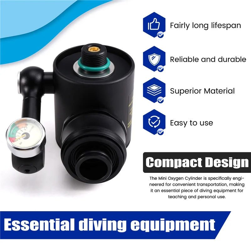 

0.5L Plus Oxygen Cylinder Diving Underwater Breather Swimming Equipment Breathing Tank Breathing Valve Head