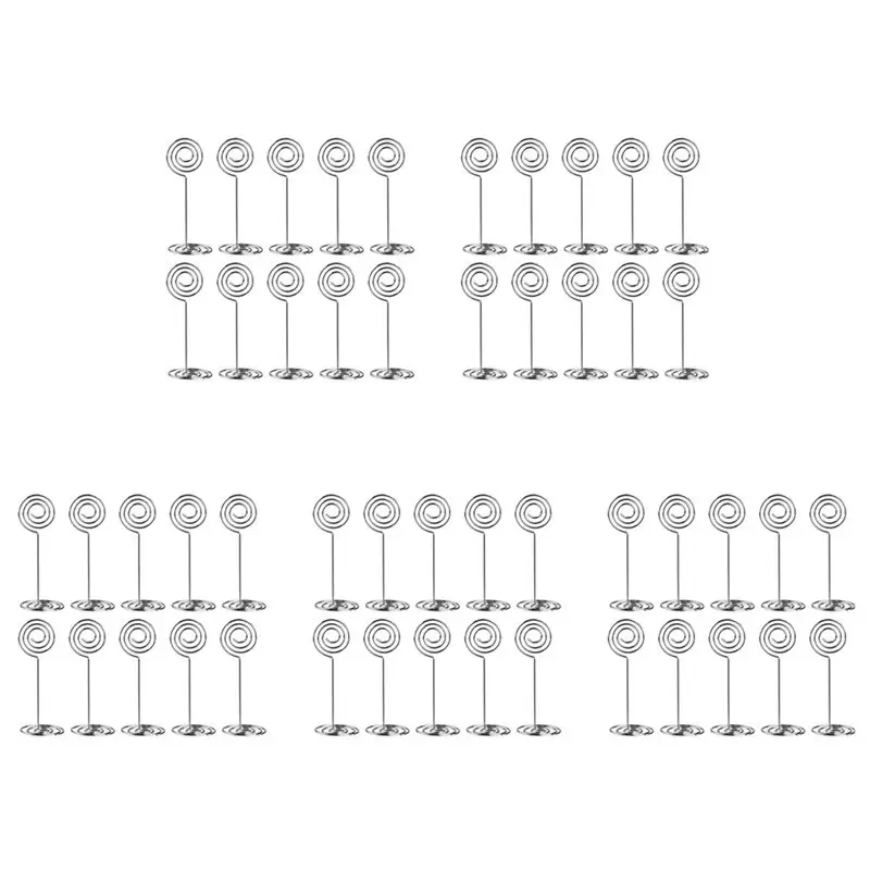 A01K-50Pcs Swirl Table Number Photo Holder Stands For Weddings Party Gatherings