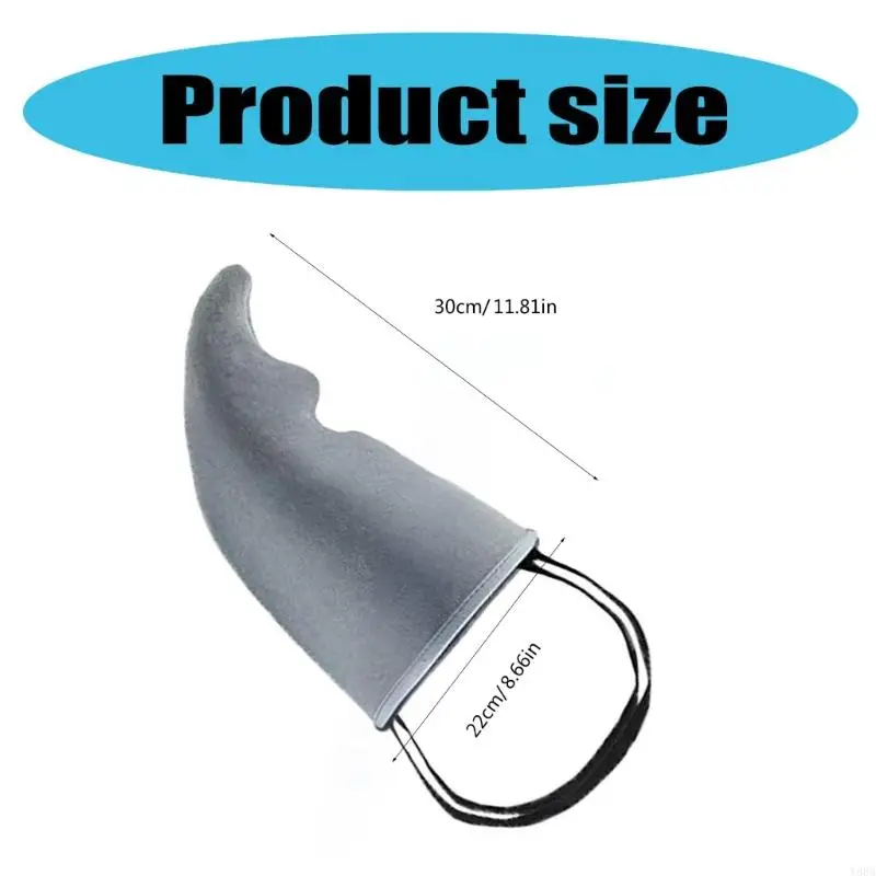 Y88A Shark Fin Accessory Gray Shark Fin Costume Easy to Wear Shark Dress up Costume Props for Kids Boys Girls Adults Cosplay