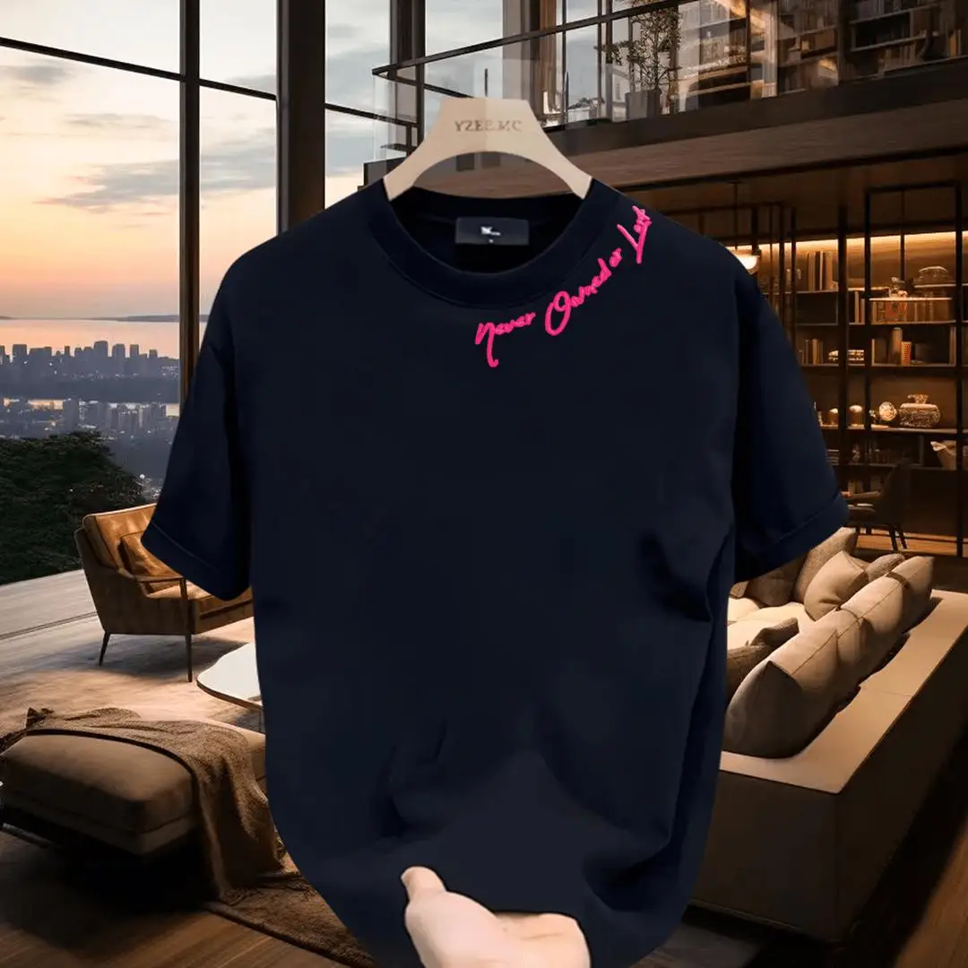 

Мужская футболка из чистого хлопка с круглым вырезом, повседневная летняя модель с коротким рукавом, универсальная, с принтом, свободного кроя, в подростковом стиле