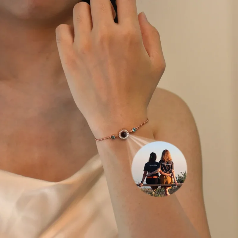 

DHQH Wholesale Customized Photo Projection Birth Stone Bracelet Custom Commemorative Picture Built in Birthday Stone Jewelry