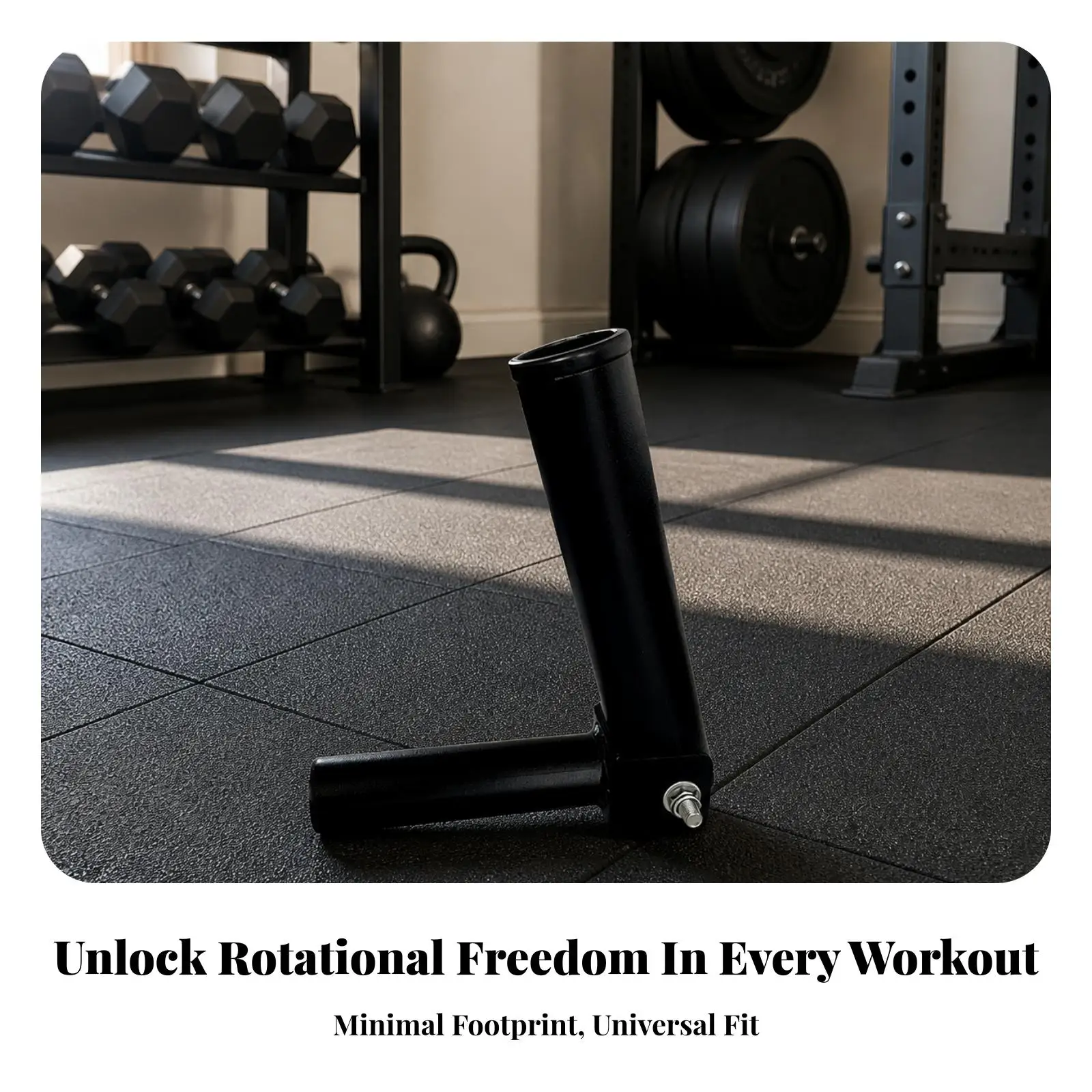 Barbell Row Stand with Steel Base for Ground Anchor Exercises Core Back Workout Gear