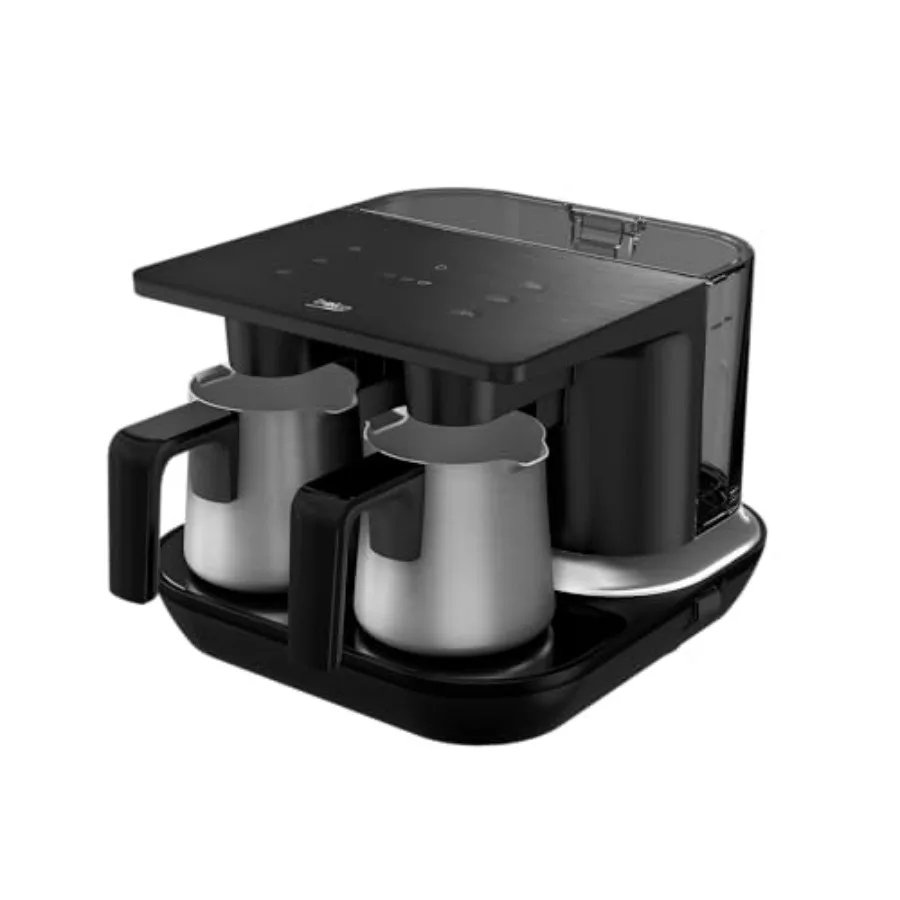 Máquina Automática de Café Turco 6 Xícaras com Sensor Antivazamento, Preparo Rápido, Preto Fosco, Tecnologia de Sensor de Tanque de Água por Indução