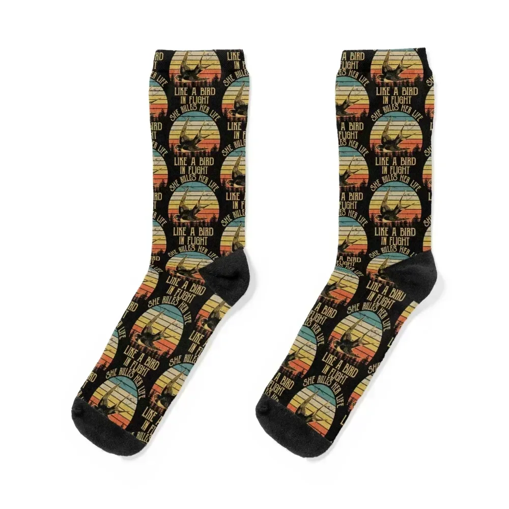 

Stevie Nicks She Rules Her Life Like A Bird In Flight Vintage Socks anti-slip halloween Christmas floor Women Socks Men's