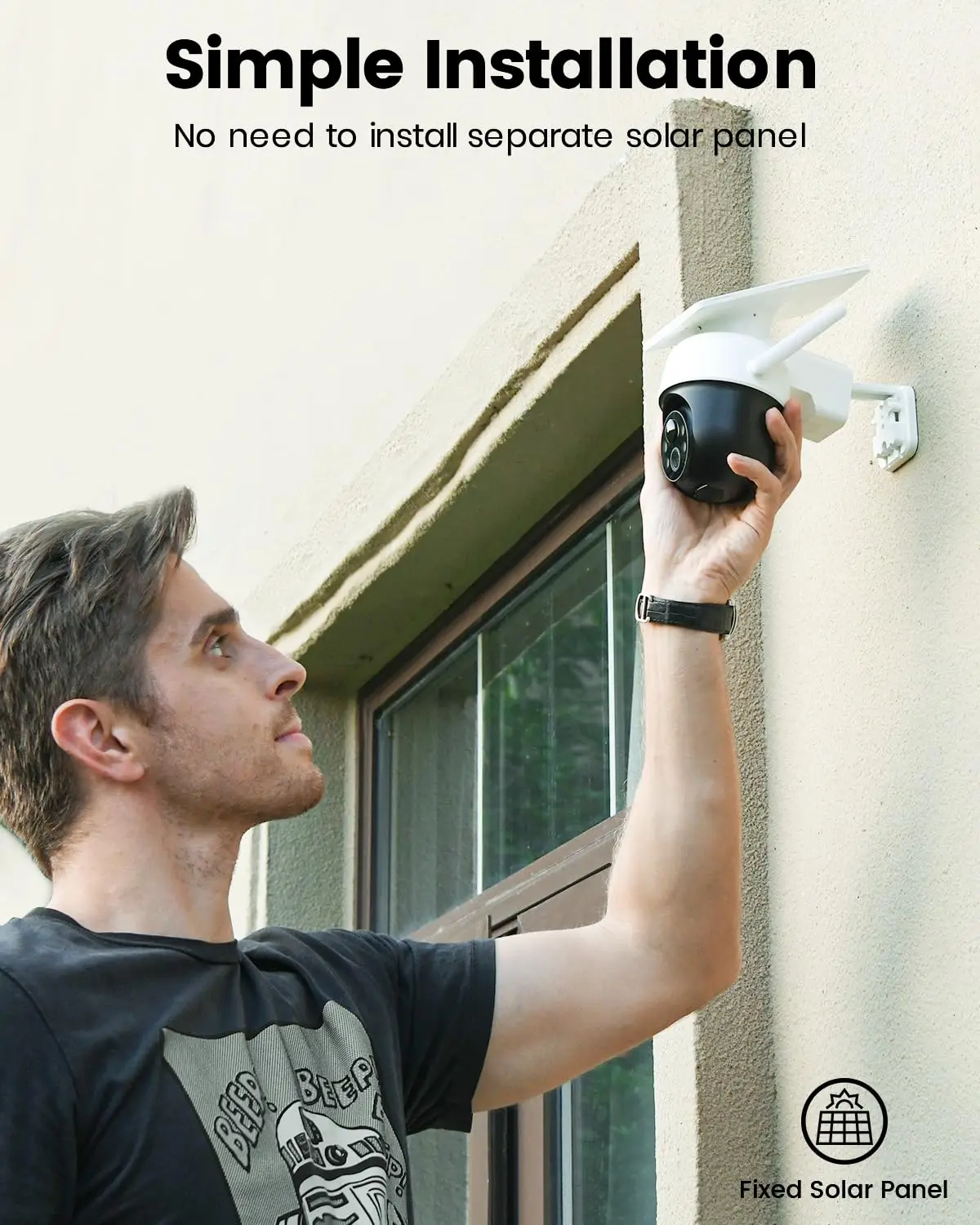 AOSU Renewed 2/4/6/8pcs 3MP Solar Camera 5000mAh Battery Two-way Audio Security Camera Wireless Solar Panel PTZ CCTV Camera
