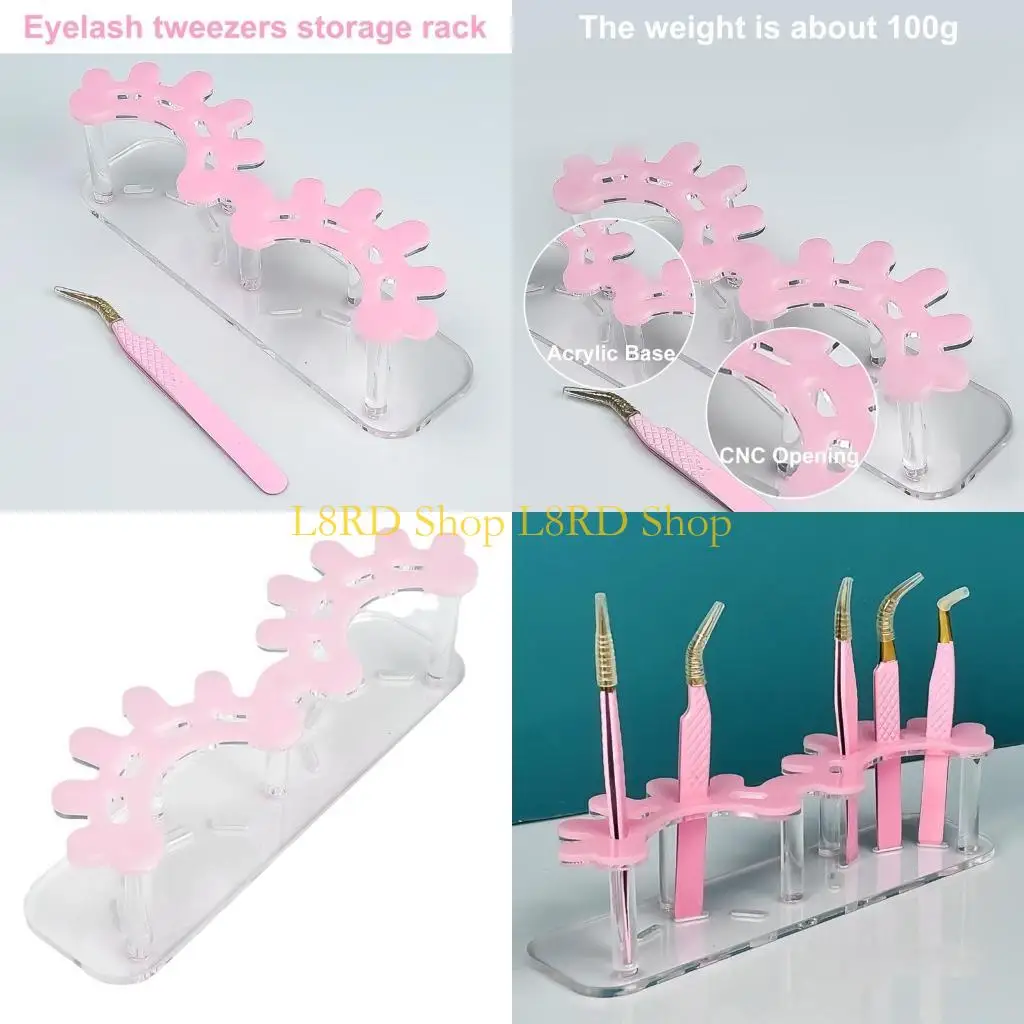 L8RD Tweezers exibem suporte acrílico pinça acrílico titular prateleira pinça pinça armazenamento stand tweezers